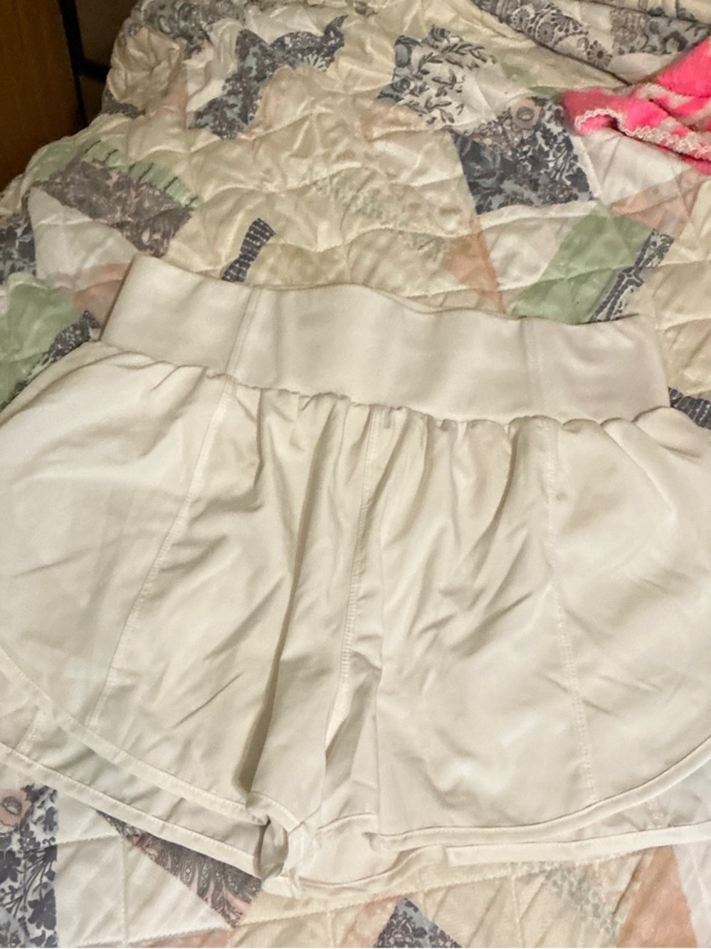 White Women's Athletic Shorts with Wide Waistband